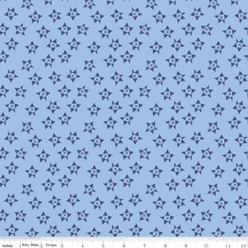 Fat Quarter End of Bolt - SALE Red White & Bang! Wonky Stars C11523 Blue - Riley Blake Patriotic Independence Star - Quilting Cotton Fabric