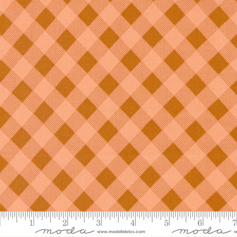 CLEARANCE Meander Picnic Check 24584 Peach - Moda Fabrics - Diagonal Checks Checkered - Quilting Cotton Fabric