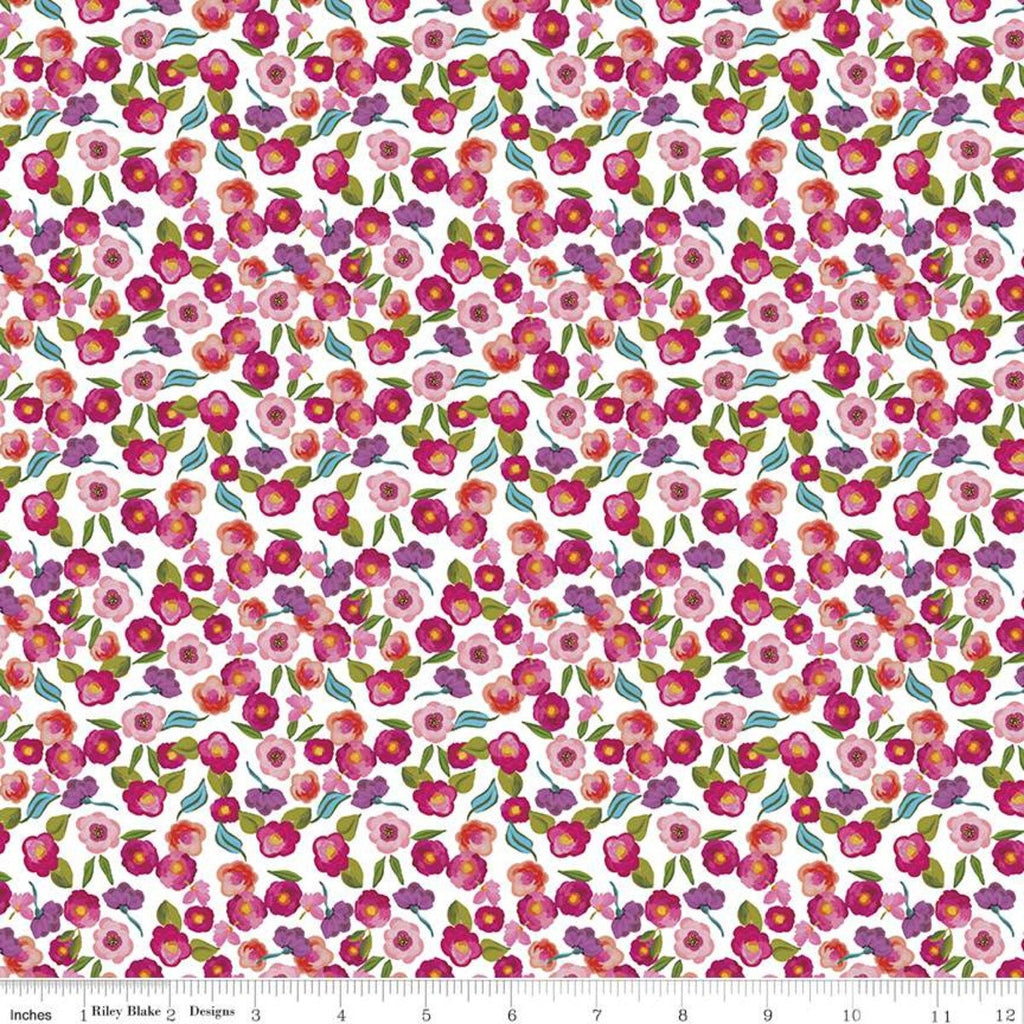 SALE Blissful Blooms Blossoms C11913 White - Riley Blake Designs - Floral Flowers - Quilting Cotton Fabric