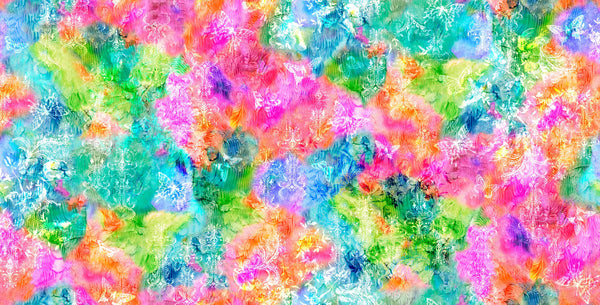 Fat Quarter End of Bolt - SALE Gradients Parfait Prism 33644 Fantasy - Moda Fabrics - Abstract Butterflies Multi - Quilting Cotton Fabric