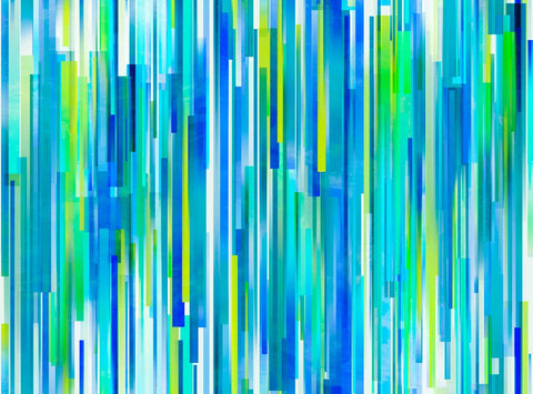 Fat Quarter End of Bolt - SALE Gradients Parfait Neon Streaks 33647 Blue Raspberry - Moda Fabrics - Stripe Turquoise Green - Quilting Cotton