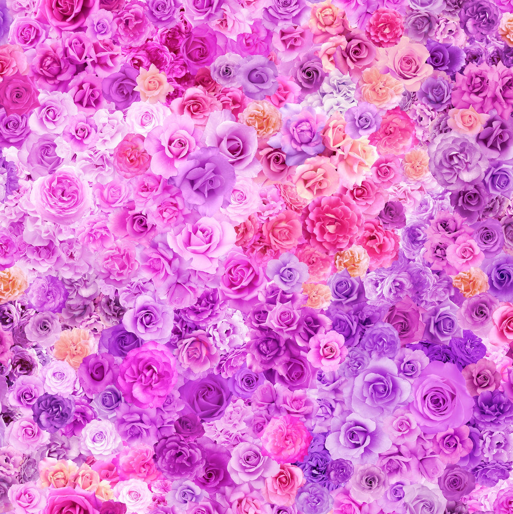 CLEARANCE 11" End of Bolt Piece-Gradients Parfait Rainbow Roses 33640 Purple Passion - Moda Fabrics-Floral Flowers - Quilting Cotton Fabric