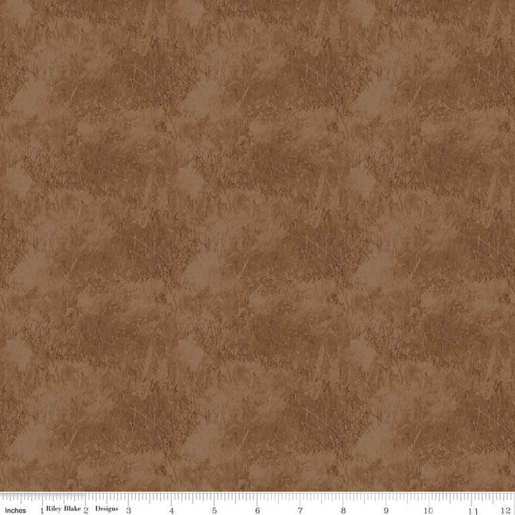 Fat Quarter End of Bolt piece - Nature's Window Grass C11863 Brown - Riley Blake Designs - Tone-on-Tone - Quilting Cotton Fabric