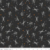 Fat Quarter End of Bolt - SALE Bad to the Bone Skeletons GC11921 Black GLOW in the DARK Riley Blake Halloween Stars Skeleton Quilting Cotton