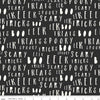Fat Quarter End of Bolt - SALE Bad to the Bone Words GC11924 Black GLOW in the DARK - Riley Blake Designs - Halloween Text - Quilting Cotton