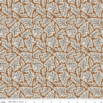 15" End of Bolt - CLEARANCE Buttermilk Homestead Leaves C11651 Ginger - Riley Blake Designs - Leaf - Quilting Cotton Fabric