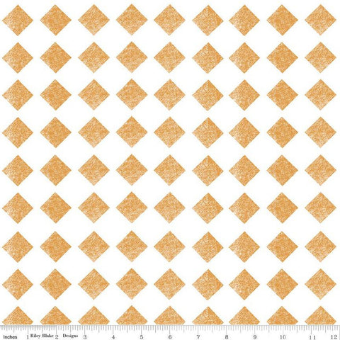 Fat Quarter End of Bolt - CLEARANCE Mad Masquerade Check Mate C11959 Orange - Riley Blake - Halloween Alice in Wonderland - Quilting Cotton