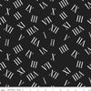 15" End of Bolt Piece - SALE - Mad Masquerade C11960 Black Riley Blake Halloween Alice in Wonderland Roman Numerals Quilting Cotton Fabric