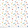 19" End of Bolt - SALE Let's Play Triangles C11884 White - Riley Blake - Fisher-Price Children's - Quilting Cotton Fabric - Licensed Product