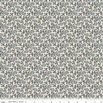 30" End of Bolt Piece - SALE Buttermilk Homestead Vines C11657 Stone - Riley Blake Designs - Floral Flowers Leaves - Quilting Cotton Fabric