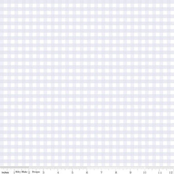 34" End of Bolt - SALE FLANNEL 1/4" Printed Gingham F11454 Lavender - Riley Blake Designs - Purple White Check Checks -FLANNEL Cotton Fabric