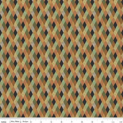 SALE Halloween Whimsy Diamonds C11828 Multi - Riley Blake Designs - Geometric Argyle - Quilting Cotton Fabric