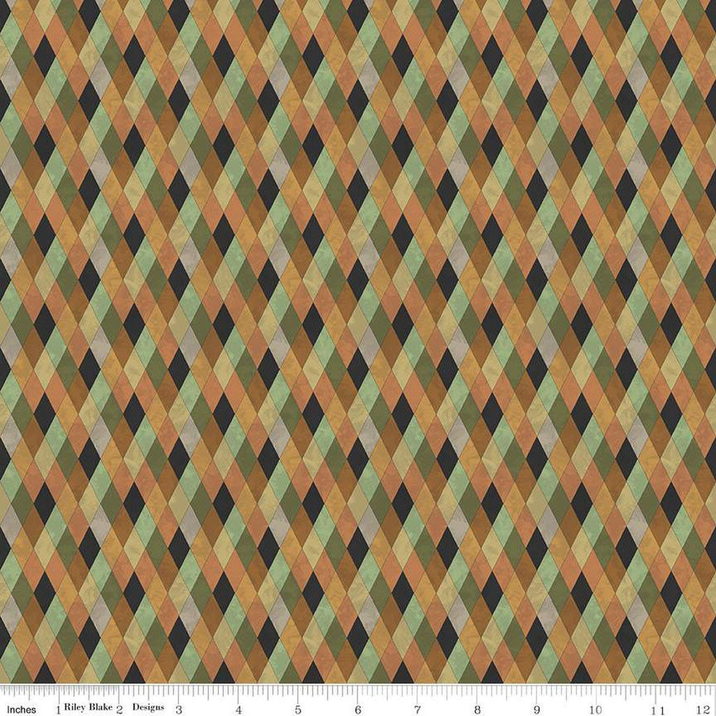 SALE Halloween Whimsy Diamonds C11828 Multi - Riley Blake Designs - Geometric Argyle - Quilting Cotton Fabric