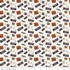 Fat Quarter End of Bolt Piece Celebrate with Hershey Candy Toss C11981 White Riley Blake Halloween Spiders Chocolate Quilting Cotton Fabric