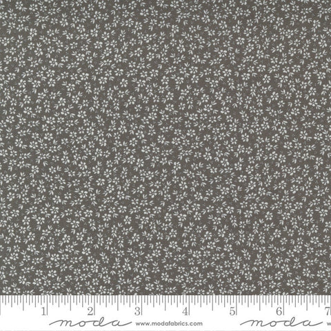 Fat Quarter End of Bolt - SALE Seashore Drive Harbor 37624 Charcoal - Moda Fabrics - Floral Flowers Gray Grey - Quilting Cotton Fabric
