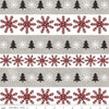 27" End of Bolt - CLEARANCE FLANNEL Hello Winter Stripes F11942 Taupe - Riley Blake - Christmas Stripe Snowflakes Pine Trees - Cotton Fabric