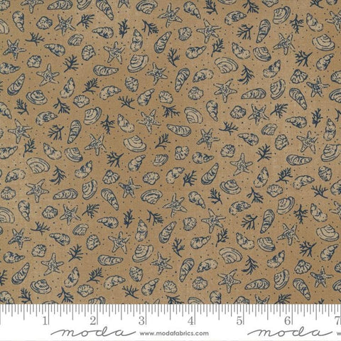 18" End of Bolt - SALE To the Sea Shells 16931 Sand - Moda Fabrics - Starfish Coral Tan - Quilting Cotton Fabric