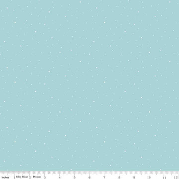 SALE Dapple Dot C640 Aqua - Riley Blake Designs - Pin Dots Dotted Dots Blue - Quilting Cotton Fabric