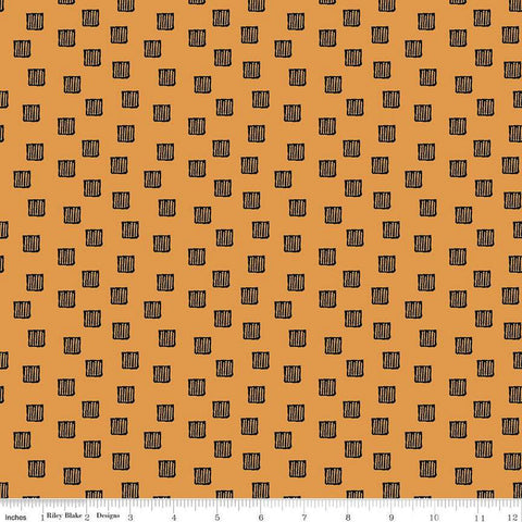 31" End of Bolt - CLEARANCE Mad Masquerade Checkered Past C11962 Orange - Riley Blake - Halloween Wonderland Squares Quilting Cotton Fabric