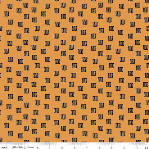 31" End of Bolt - CLEARANCE Mad Masquerade Checkered Past C11962 Orange - Riley Blake - Halloween Wonderland Squares Quilting Cotton Fabric