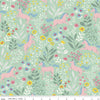 Fat Quarter End of Bolt - SALE FLANNEL Unicorns F12000 Sweet Mint - Riley Blake - Unicorns Flowers Trees Green - FLANNEL Cotton Fabric