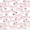 18" End of Bolt - SALE FLANNEL Fluffy Friends  F12006 Pink - Riley Blake Designs - Children's Sheep - FLANNEL Cotton Fabric