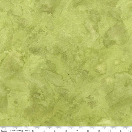 15" End of Bolt - Halloween Whimsy Potion C11827 Green - Riley Blake Designs - Textured Tone-on-Tone Semi-Solid - Quilting Cotton Fabric