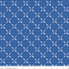 12" End of Bolt - SALE Sunshine & Dewdrops Tile C11971 Blue - Riley Blake Designs - Geometric Leaf Medallions - Quilting Cotton Fabric
