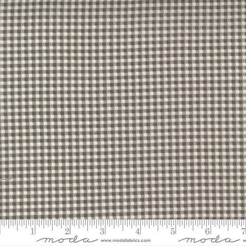 Fat Quarter End of Bolt - SALE Seashore Drive Picnic Check 37626 Charcoal - Moda - PRINTED Gingham Grey Off White - Quilting Cotton Fabric