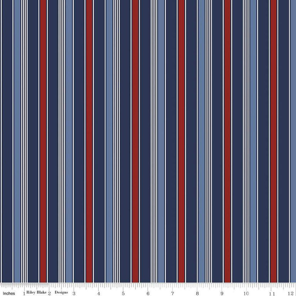 Picadilly Stripes C11894 Multi - Riley Blake Designs - Patriotic Independence Day Stripe Striped - Quilting Cotton Fabric