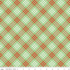 24" End of Bolt - SALE Christmas Joys Plaid C12253 Green - Riley Blake Designs - Diagonal - Quilting Cotton Fabric