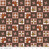 Fat Quarter End of Bolt - CLEARANCE Fall Barn Quilts Blocks C12201 Brown - Riley Blake - Autumn Basket Star Quilt Blocks - Quilting Cotton