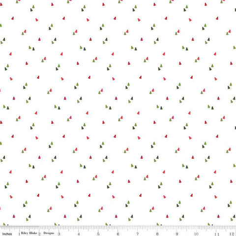 DEAL Seasonal Basics Trees C654 White by Riley Blake Designs - Christmas Pines Tone-on-Tone - Quilting Cotton Fabric