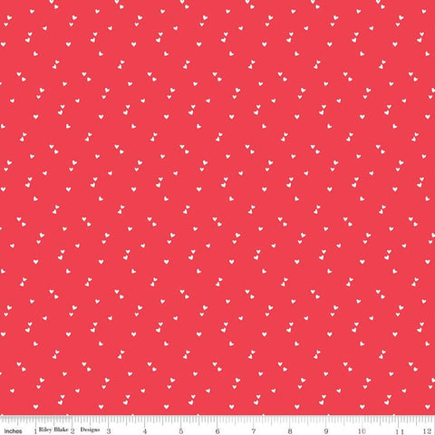 9" End of Bolt -SALE Seasonal Basics Hearts C655 Red by Riley Blake Designs - Valentine's Day Valentines Valentine - Quilting Cotton Fabric