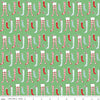 Fat Quarter End of Bolt - SALE Pixie Noel 2 Stockings C12112 Green - Riley Blake Designs - Christmas - Quilting Cotton Fabric