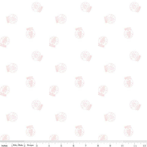 Pixie Noel 2 Snow Globes C12114 White - Riley Blake Designs - Christmas - Quilting Cotton Fabric