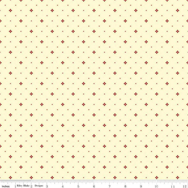 25" End of Bolt - Awesome Autumn Ditsy C12176 Cream by Riley Blake Designs - Fall Geometric Flowers Diamonds - Quilting Cotton Fabric