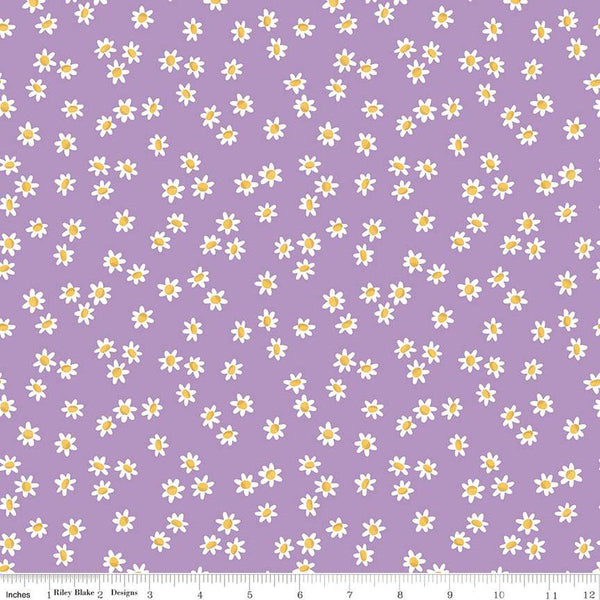 18" End of Bolt - SALE Sweet Picnic Daisy Field C12095 Lilac - Riley Blake Designs - Floral Flowers - Quilting Cotton Fabric