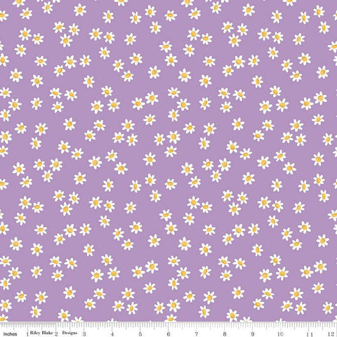 18" End of Bolt - SALE Sweet Picnic Daisy Field C12095 Lilac - Riley Blake Designs - Floral Flowers - Quilting Cotton Fabric