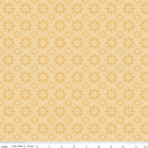 Elegance Enlightened C12222 Gold by Riley Blake Designs - Floral Flowers Geometric - Quilting Cotton Fabric