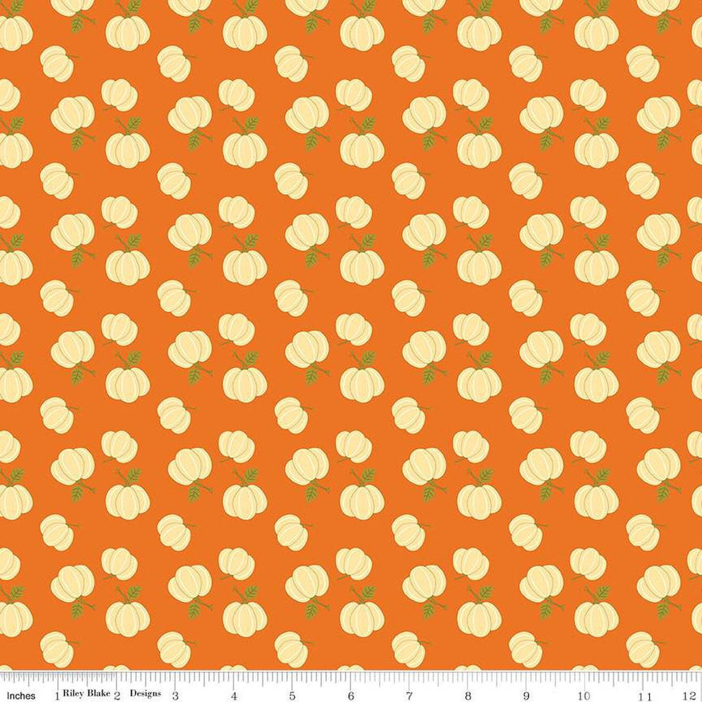 18" End of Bolt - SALE Awesome Autumn Pumpkins C12171 Orange by Riley Blake Designs - Fall Pumpkin - Quilting Cotton Fabric