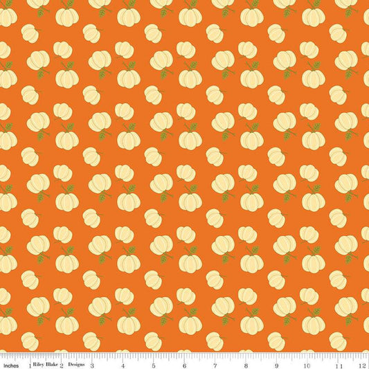 19" End of Bolt - SALE Awesome Autumn Pumpkins C12171 Orange - Riley Blake Designs - Fall Pumpkin - Quilting Cotton Fabric