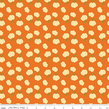 19" End of Bolt - SALE Awesome Autumn Pumpkins C12171 Orange - Riley Blake Designs - Fall Pumpkin - Quilting Cotton Fabric