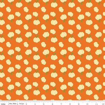 19" End of Bolt - SALE Awesome Autumn Pumpkins C12171 Orange - Riley Blake Designs - Fall Pumpkin - Quilting Cotton Fabric