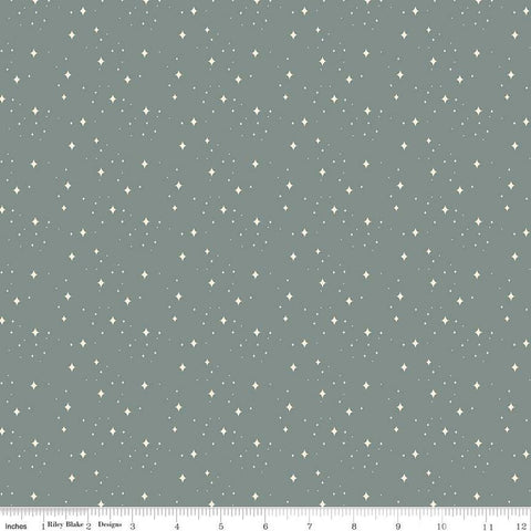 Fat Quarter End of Bolt Piece - Elegance Eternal C12224 Sage by Riley Blake Designs - Dots Curved Diamonds - Quilting Cotton Fabric