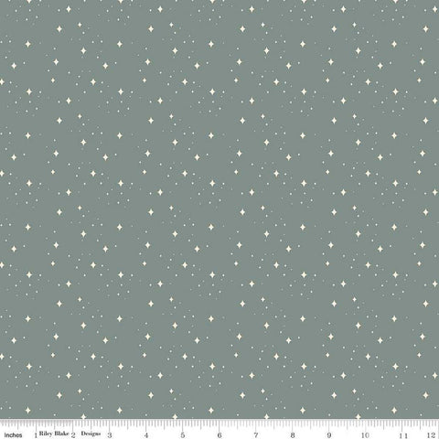 Fat Quarter End of Bolt Piece - SALE Elegance Eternal C12224 Sage by Riley Blake Designs - Dots Curved Diamonds - Quilting Cotton Fabric