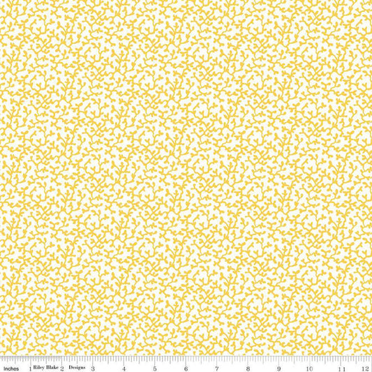 20" End of Bolt - SALE Riviera Collection B Corallium B 01666452B -Riley Blake-Coral Marine Yellow-Liberty Fabrics  - Quilting Cotton Fabric