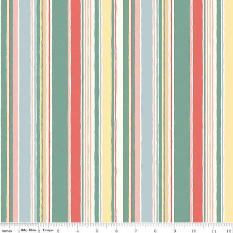 Fat Quarter End of Bolt Piece - Riviera Collection Deckchair Stripe C 01666453C-Riley Blake-Stripes - Liberty Fabrics-Quilting Cotton Fabric