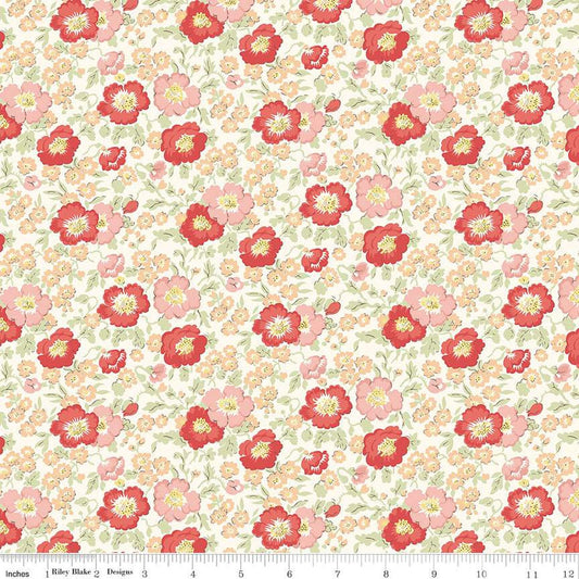 Fat Quarter End of Bolt - SALE Riviera Collection C Coastal Flowers C 01666451C - Riley Blake - Floral -  Liberty Fabrics  - Quilting Cotton