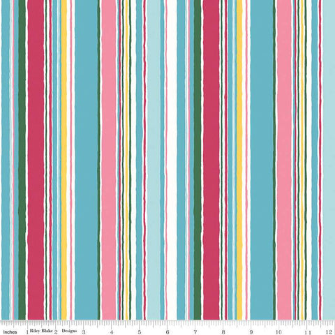 Fat Quarter End of Bolt - SALE Riviera Collection B Deckchair Stripe B 01666453B - Riley Blake Stripes -  Liberty Fabrics - Quilting Cotton